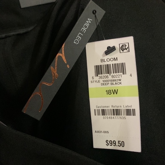 INC International Concepts NWT Plus Size Printed Tulip Hem Pants Black Size 18W - Picture 7 of 10